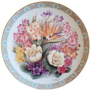 Vintage Danbury Mint "Flowers of Africa" Collector Plate by Doug Hague 1990